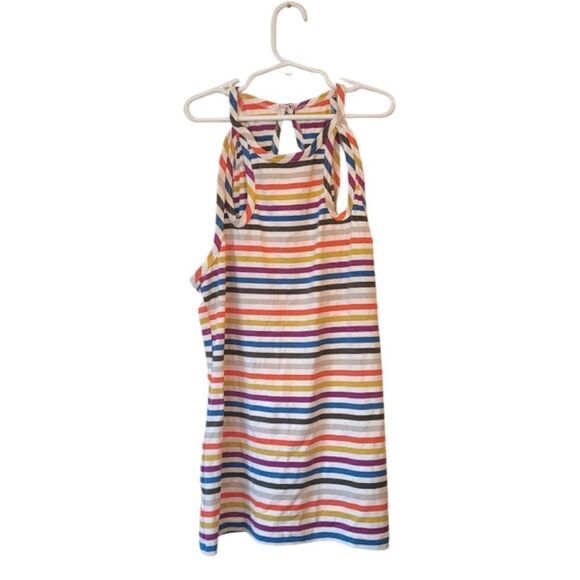 Trina Turk Flora Vista Striped Muticolor Cut Out Tank Top - Picture 2 of 6